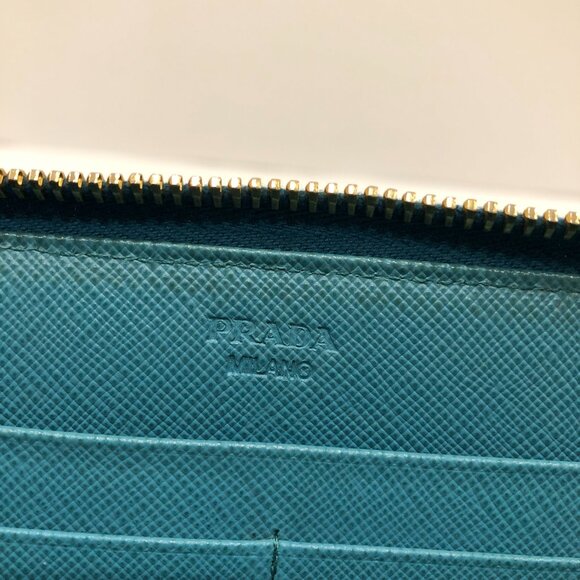 Prada Blue Zip Around Long Wallet Sku#84136 (Gently used) - Picture 12 of 15